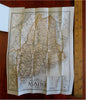 New England Road Auto maps c. 1930's set x 3 miniature folding maps w/ case