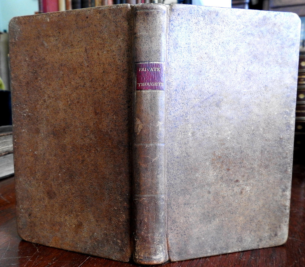 William Beveridge 1796 Religious Philosophy Private Thoughts leather book 1st Ed