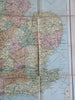 England & Wales large Tourist Map c. 1910 J. Bartholomew folding linen map