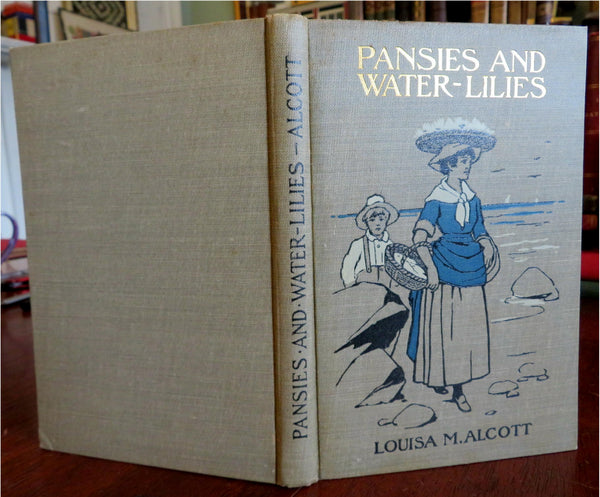 Pansies & Water Lilies 1902 Louisa May Alcott pictorial book in rare DJ