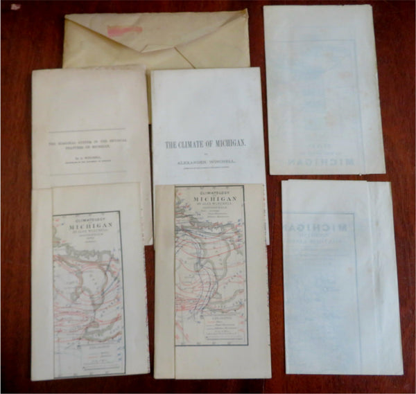 Michigan State Geology Climate Isotherms maps 1873 Winchell set x 5 maps + more