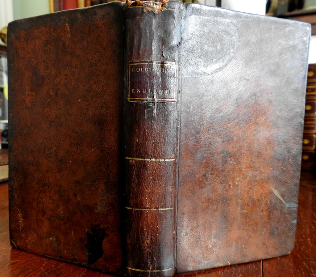 History of England 1795 Dr. Goldsmith Early American leather book George II