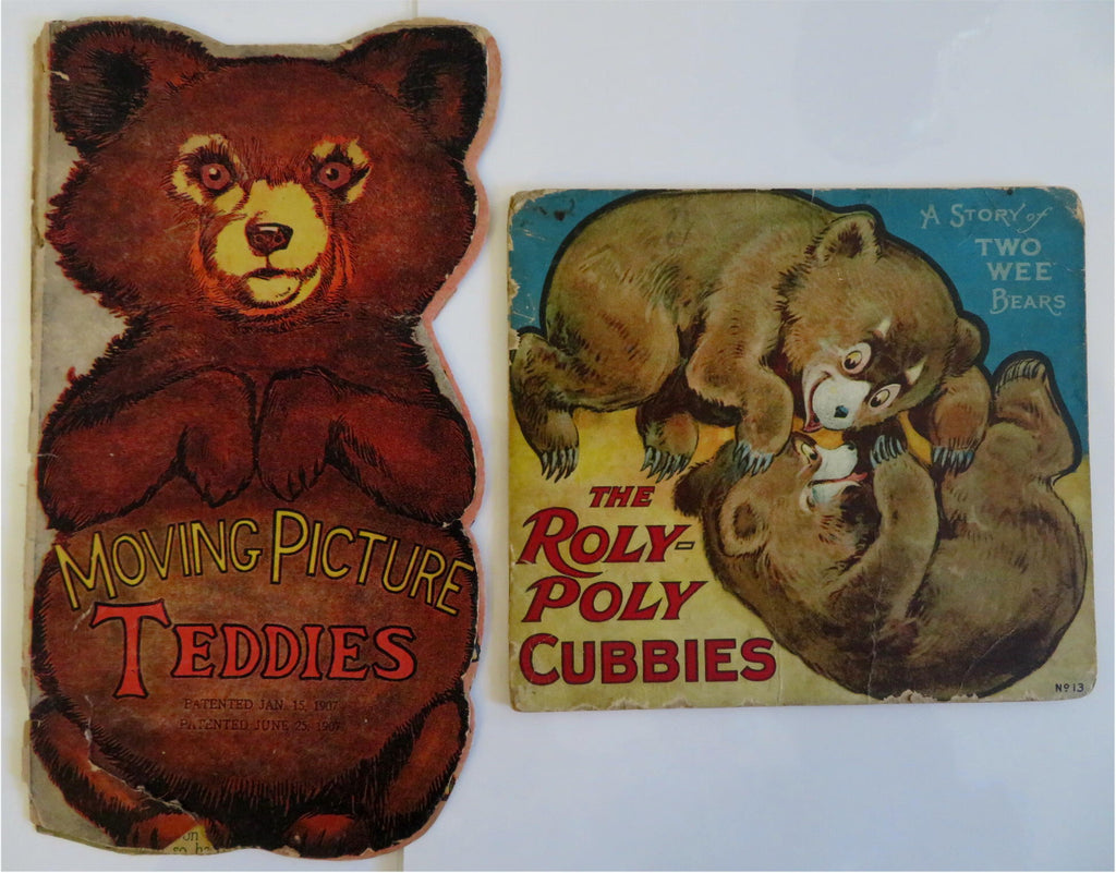 Teddy Bears movable moving pics juvenile 1906-1917 Lot x 2 Pictorial Bear Books