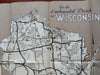 Wisconsin Tourist Info 101 Sightseeing Locations c. 1930 large folding map