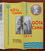 Gota Canal Sweden Tourist Info 1934 travel brochure w/ pictorial map