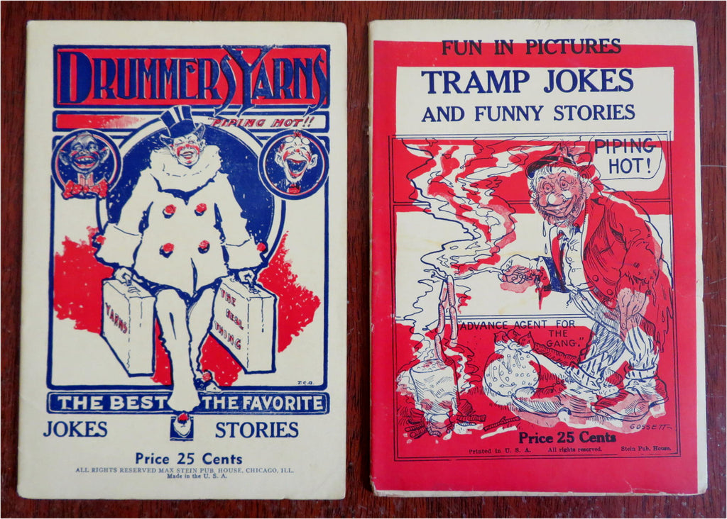 Joke Books Humor Tramps racist Americana c. 1910 Lot x 2 Pictorial Books