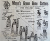 Mann's Green Bone Cutters Chicken Feed c. 1895-6 Flyer/ broadside advertising