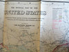 United States Official Map c. 1910-20 National Survey Co. huge color wall map
