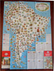 South America Cartoon Pictorial Map c. 1960's Esso large folding tourist map
