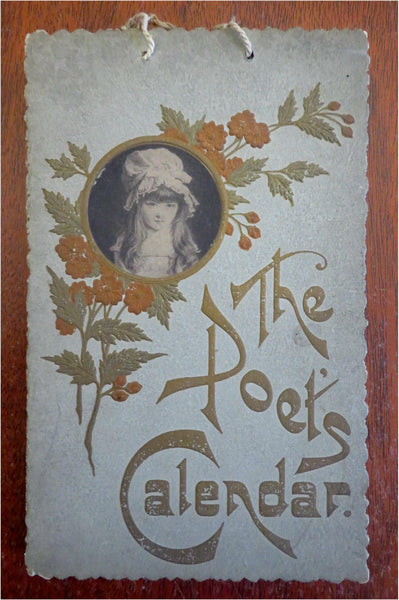 The Poet's Calendar for 1892 Longfellow Pope Chaucer pictorial desk calendar