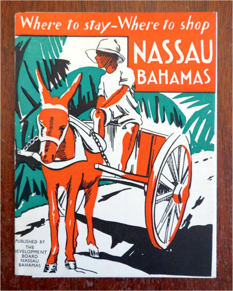 Nassau Bahamas Tourist Shopping & Hotel Guide c. 1940 pictorial brochure 2 maps