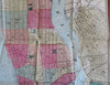 New York City Manhattan Brooklyn c. 1864 Bien large city plan orig. hand color