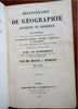 Geographic Dictionary Ancient & Modern 1855 Meissas Michelot book w/ 8 hc maps