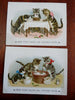 Cat & Kitten Lot x 3 Advertising Cards c. 1890 lovely chromolithograph prints