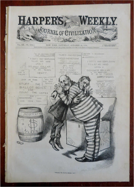 Nast GOP Elephant Tilden Tammany politics Harper's Reconstruction 1876 issue