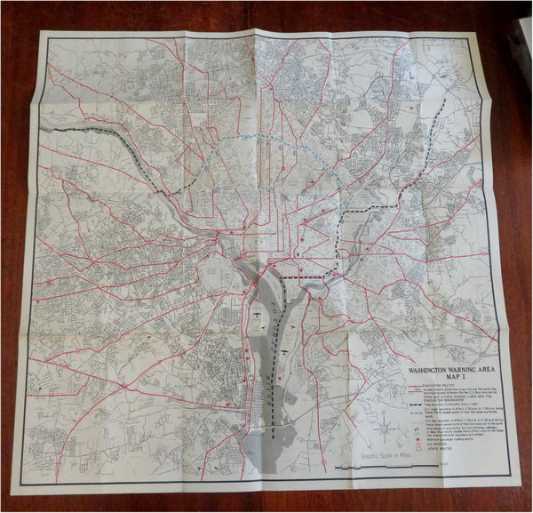 Washington D.C. Nuclear Bomb Evacuation route map 1959 Civil Defense Cold War