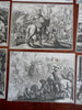 Biblical Scenes of War Combat Siege Fighting Lot x 10 c. 1700's engraved prints