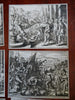 Biblical Scenes of War Combat Siege Fighting Lot x 10 c. 1700's engraved prints