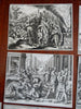 Biblical Scenes of War Combat Siege Fighting Lot x 10 c. 1700's engraved prints