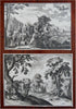 Lot x 8 Biblical Scenes Exodus Cain & Abel Angels c. 1700's engraved prints