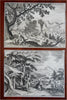 Lot x 8 Biblical Scenes Exodus Cain & Abel Angels c. 1700's engraved prints