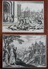 Biblical Scenes Royalty City Views Combat c. 1700's Lot x 10 engraved prints