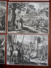 Biblical Scenes of War Combat Siege Army Camp c. 1700's engraved prints Lot x 10