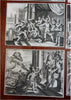 Biblical Scenes of War Combat Siege Army Camp c. 1700's engraved prints Lot x 10