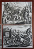 Biblical Scenes of War Combat Siege Army Camp c. 1700's engraved prints Lot x 10