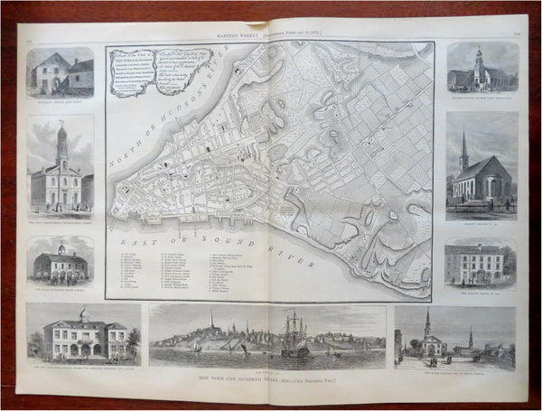 New York City 100 Years Ago Map Harper's Reconstruction Nast art 1876 issue