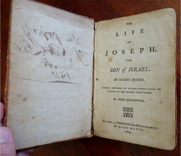 scarce American juvenile moral instruction book 1805 Life of Joseph Bible Story