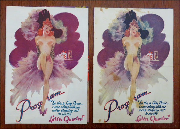 Follies Parisienne Lou Walters Showgirls Souvenir Program 1948 Lot x 2 leaflets