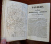 Universal Geographical Dictionary 1834 Vosgien leather book w/ 8 maps gold coins