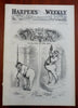 Santa Claus Christmas Nast Harper's newspaper 1885 issue Canadian snow-shoeing