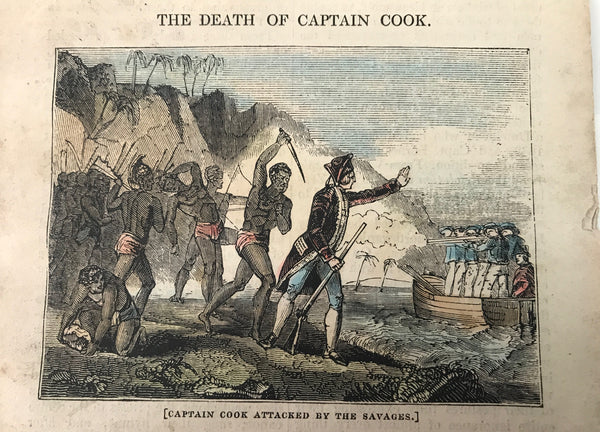 Death of Captain Cook 1837 Tales of Travelers Exploration rare pamphlet color