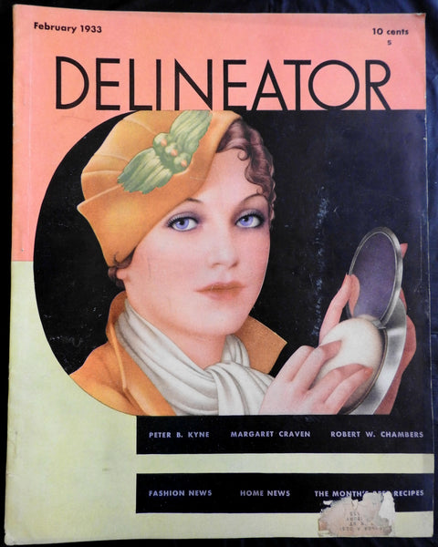 Art Deco era Delineator society magazine 1933 Feb. color comic strips