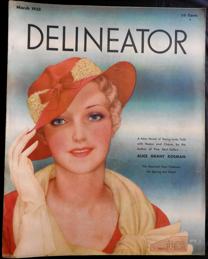 Art Deco era Delineator Magazine 1933 comic strips cartoons ads fashion glamour