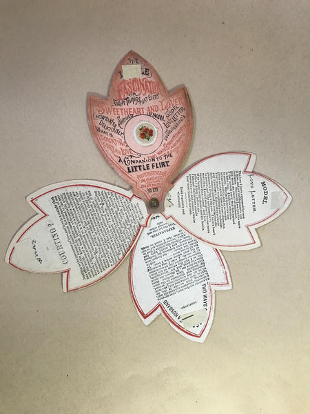 Little Fascinator Love Advice Letters Courting c. 1860's novelty fan book