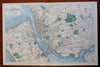 Liverpool England & Environs Birkenhead Runcorn Mersey River c. 1880's city plan