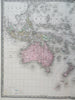 Australia Oceania New Zealand Indonesia 1875 Brue large detailed map hand color