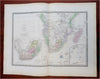 South Africa Orange Cape Colony 1875 variant Brue large detailed map hand color