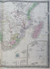 South Africa Orange Cape Colony 1875 variant Brue large detailed map hand color