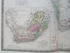 South Africa Orange Cape Colony 1875 variant Brue large detailed map hand color