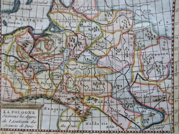 Kingdom of Poland-Lithuania Warsaw Vilnius Prussia 1770 Bion engraved map