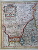 Abyssinian Empire East & Central Africa Red Sea c.1630s Hondius hand color map