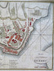 Quebec City Canada City Plan 1792 Neele scarce detailed engraved hand color map