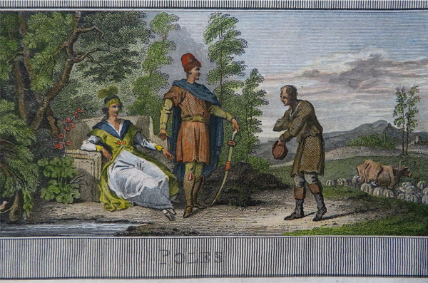 Poland Polish Noble Couple Aristocratic Fashion 1791 Fittler ethnic print