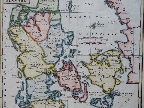 Denmark Jylland Sjaelland Schleswig-Holstein Copenhagen 1790 Neele engraved map