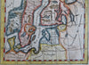 Scandinavia Sweden Norway Finland Baltic Sea 1750 hand color engraved map