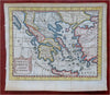 Ancient Greece Athens Sparta Corinth Peloponnese c. 1750 engraved map